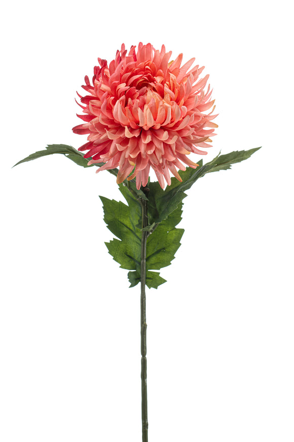 Crisantemo Artificial - 1 Tallo - Coral