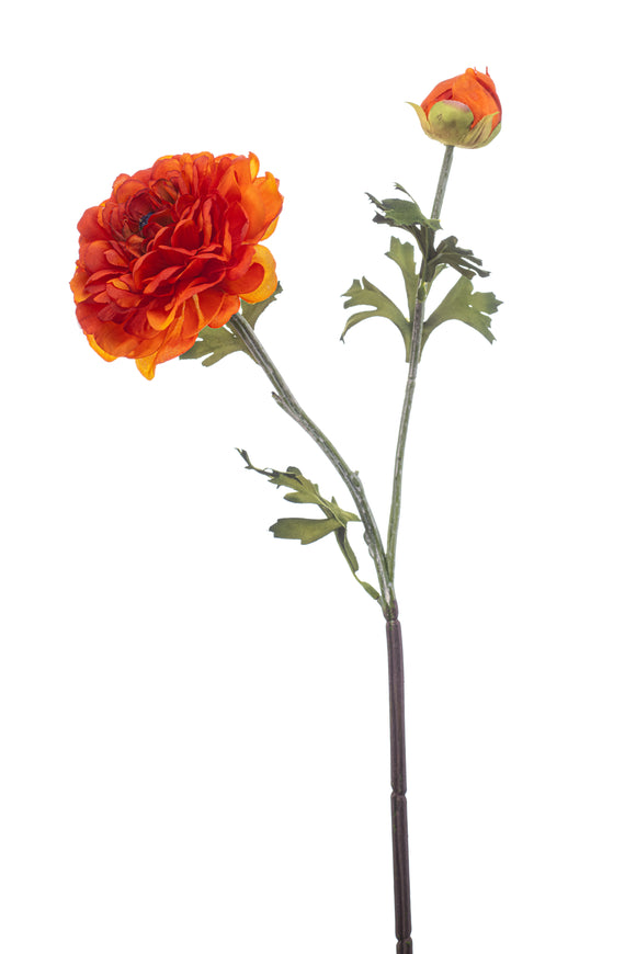 Ranúnculo Artificial - 1 Tallo - Naranja