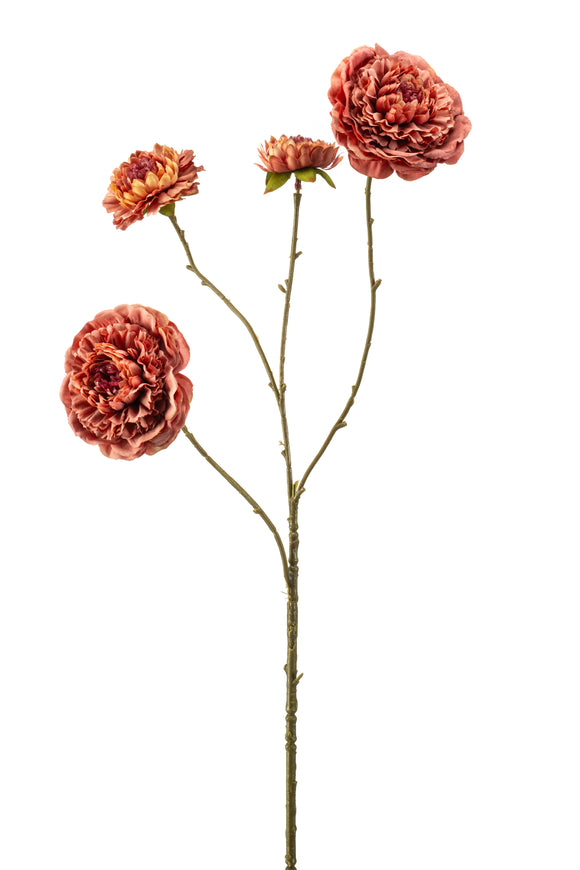 Zinnia artificial - 1 tallo - Rosa polvoriento