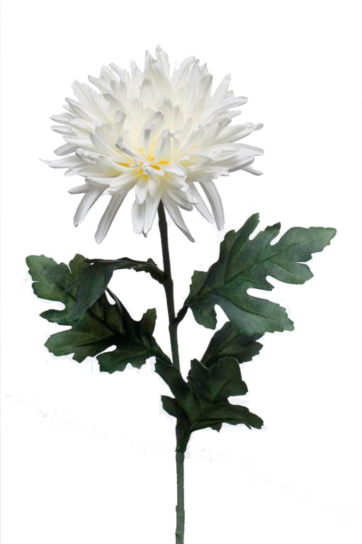 Crisantemo artificial - 1 tallo - Blanco