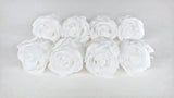 Preserved roses Kiara 5 cm - 8 rose heads - Pure white