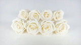 Rosas estabilizadas Kiara 5 cm - 8 piezas - Blanco perla
